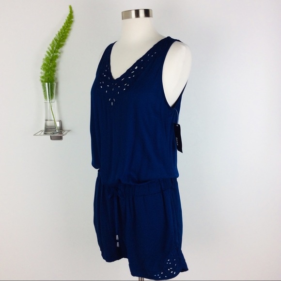 NWT A.N.A. Cute & Comfy Navy Blue Romper Size (S) - Picture 2 of 7